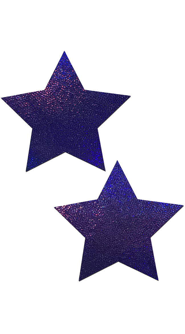 Purple Holographic Glitter Star Pasties by Pastease - sexy lingerie