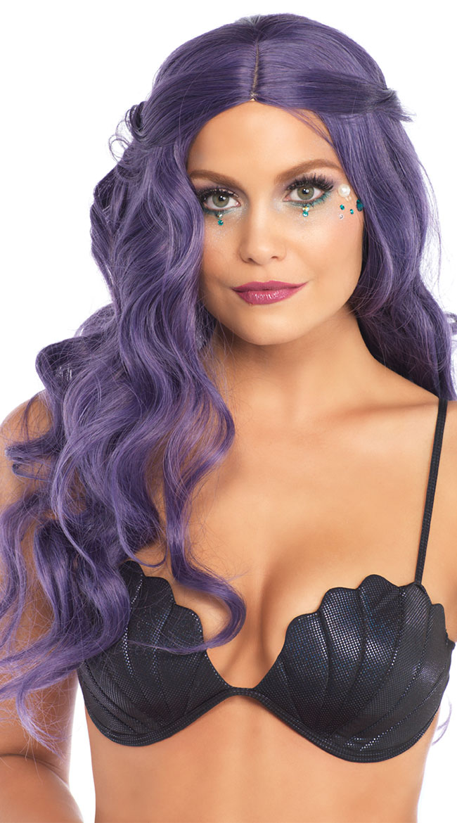 Purple Wavy Mermaid Wig by Leg Avenue - sexy lingerie