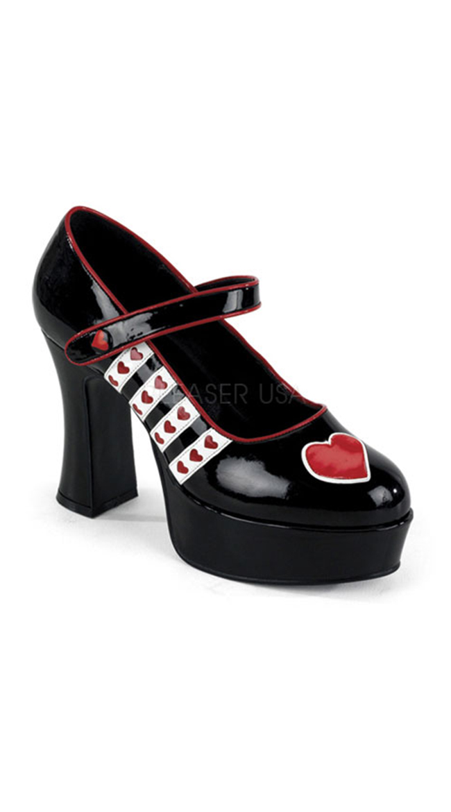 Queen of Hearts Mary Janes by Pleaser