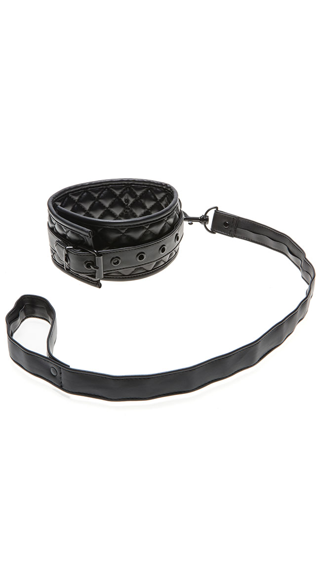 Quilted Collar with Leash by Allure Lingerie