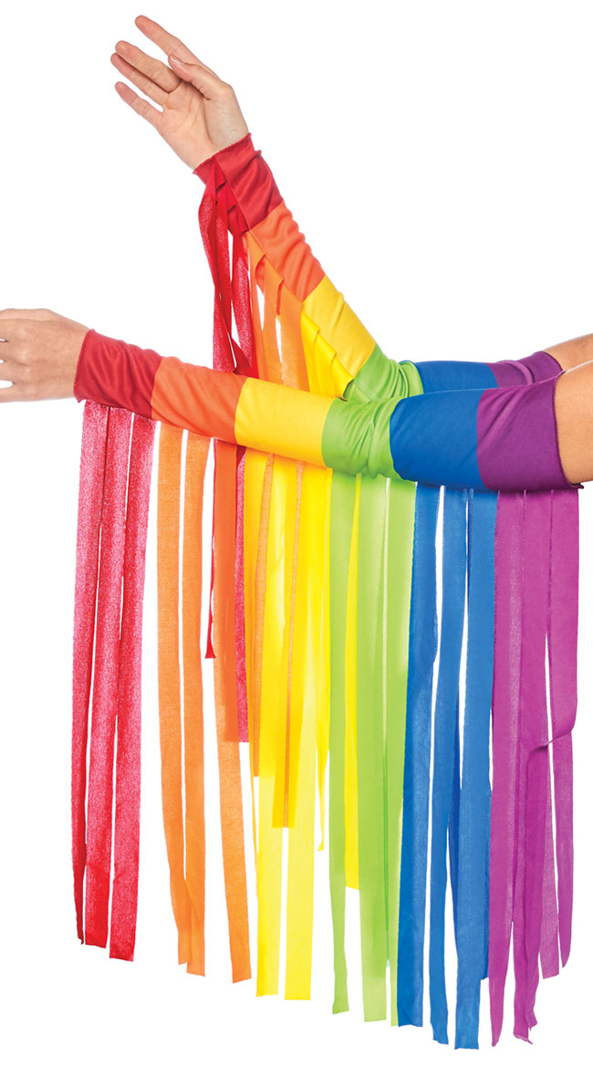 Rainbow Fringe Arm Bands by Leg Avenue - sexy lingerie