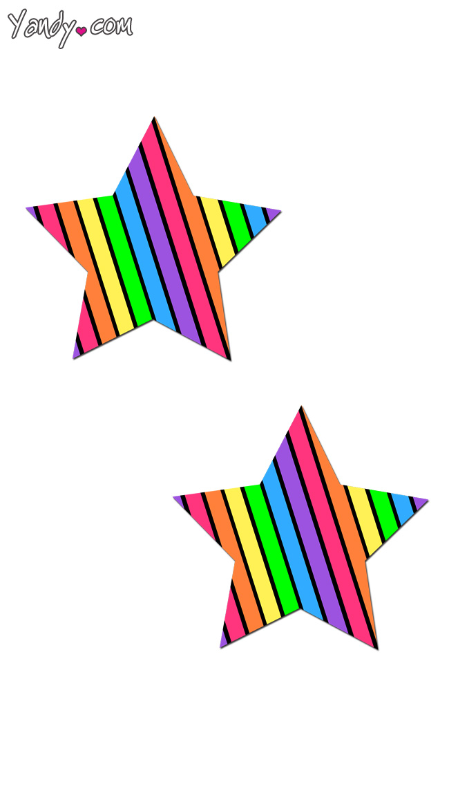 Rainbow Stripe Star Pasties by Pastease / Rainbow Pasties