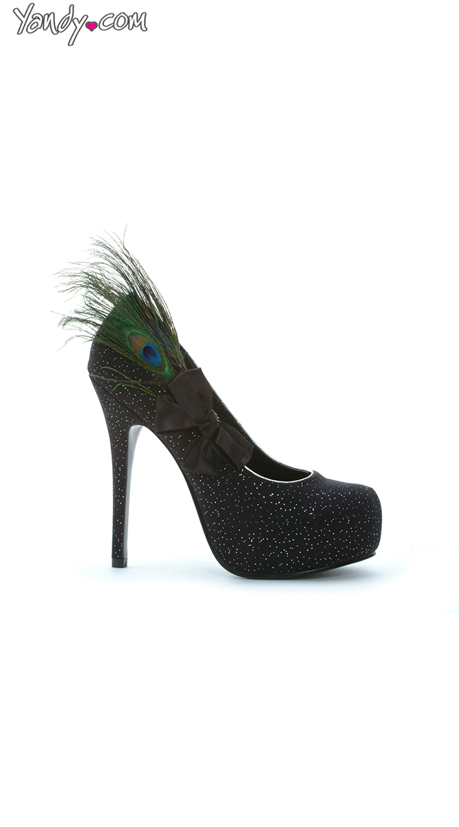 Ruffle My Feathers Speckled Pump by Ellie Shoes