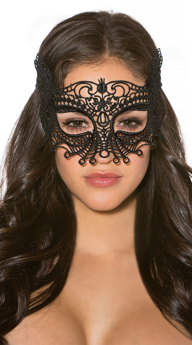 Seductive Black Eye Mask by Shirley of Hollywood - sexy lingerie