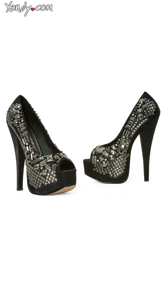 Sexy In Studs Platform Peep Toes by Ellie Shoes