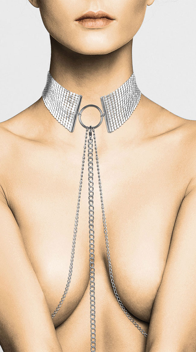 Silver Desire Metallique Collar by Entrenue - sexy lingerie