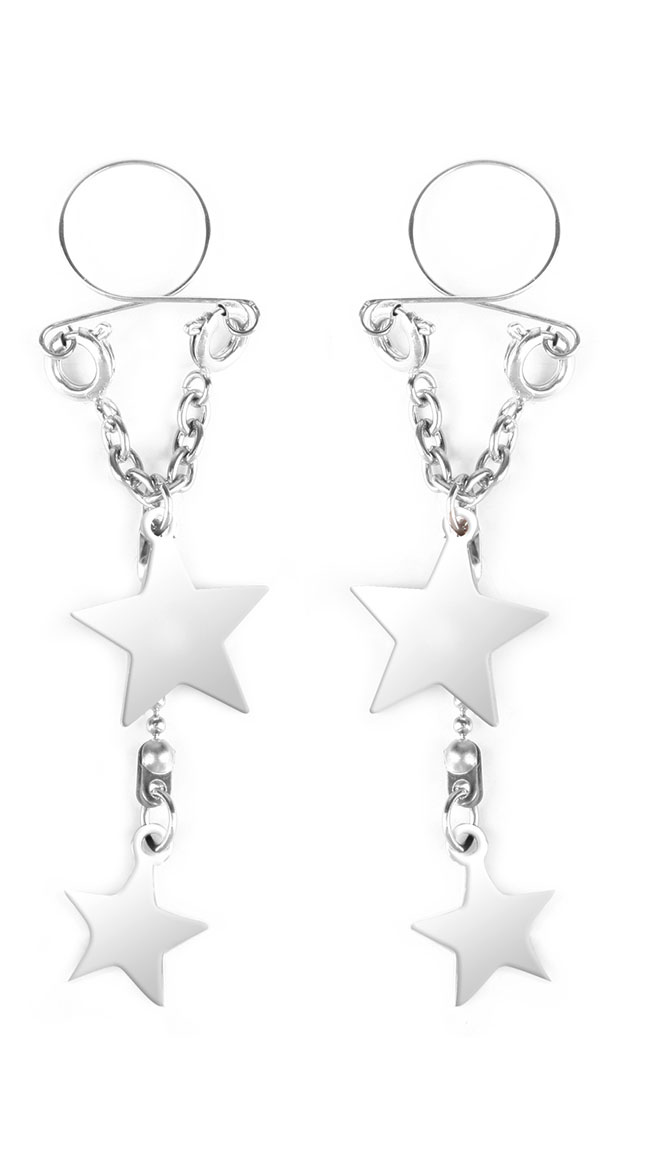 Silver Star Nipple Tassels by XGEN Products - sexy lingerie