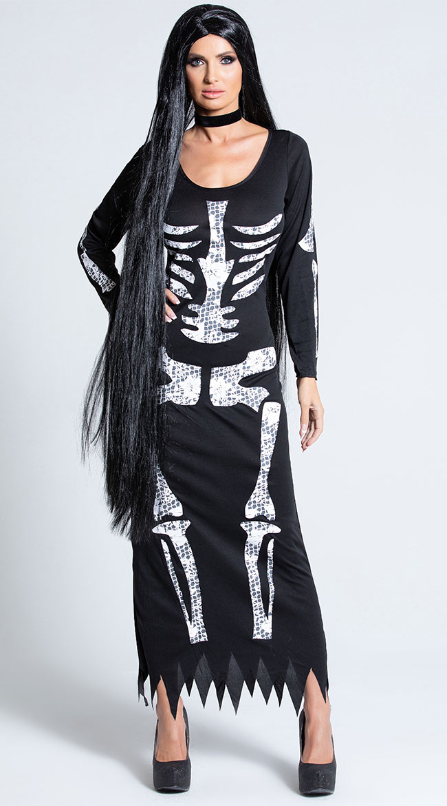 Skeleton Midi Dress Costume by Fever