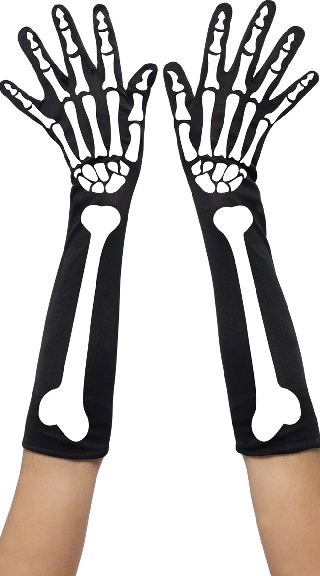 Skeleton Print Gloves by Fever
