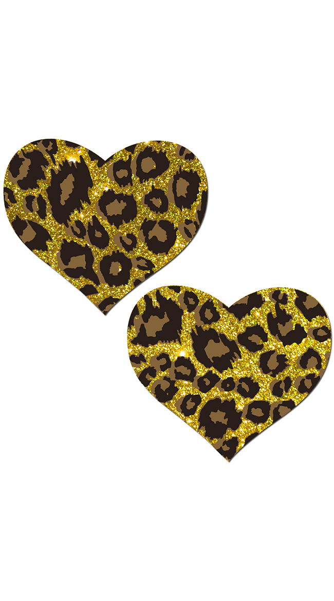 Sparkly Cheetah Heart Pasties by Pastease
