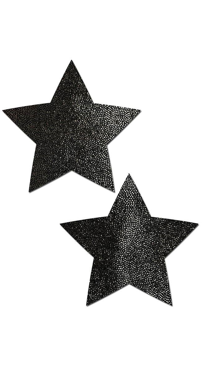 Star Reusable Black Nipple Pasties by Pastease - sexy lingerie