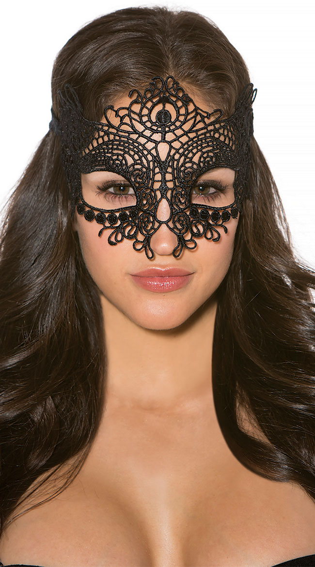 Sultry Black Eye Mask by Shirley of Hollywood - sexy lingerie