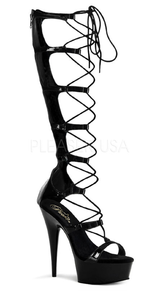 Take Me To New Heights Gladiator Sandal by Pleaser