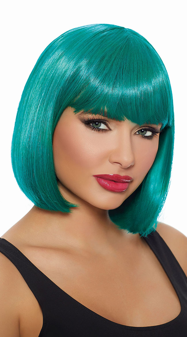 Teal Bob Wig by Dreamgirl - sexy lingerie