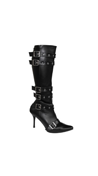 Tightly Buckled Biker Babe Boot by Pleaser