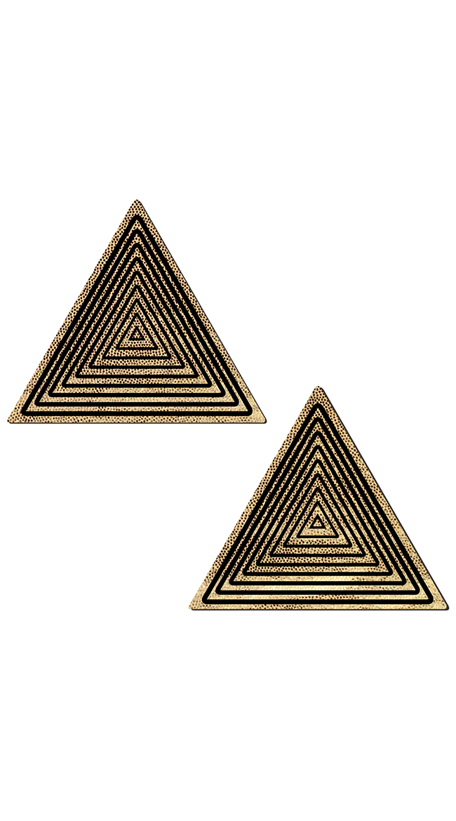 Trippy Gold Triangle Pasties by Pastease / Black And Gold Triangle Pasties