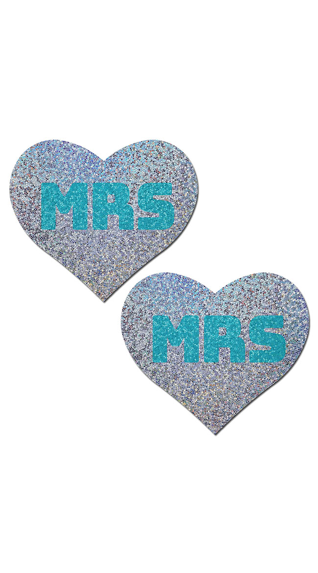 Turquoise Mrs Heart Nipple Pasties by Pastease