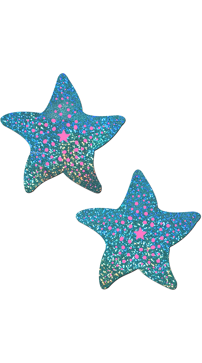 Twinkling Green and Pink Starfish Pasties by Pastease