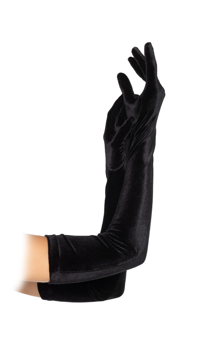 Velvet Opera Length Gloves by Leg Avenue