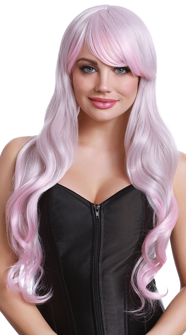 Wavy Pink Layered Wig by Dreamgirl