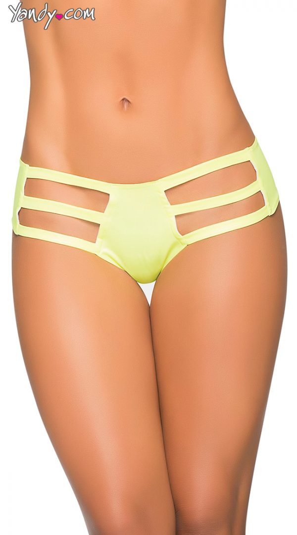 Wet Look Strappy Thong Hipster by Mapale