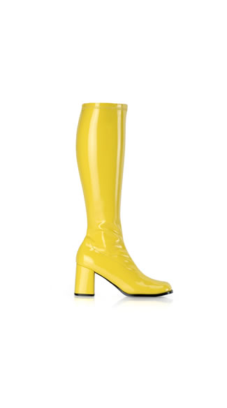 Yellow Stretch Go Go Boot by Pleaser
